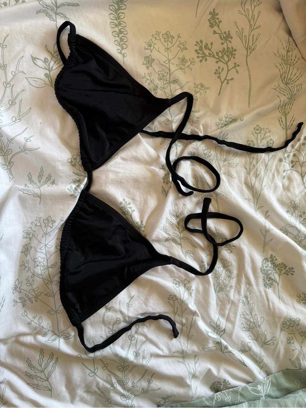 Xhilaration Black Triangle String Bikini Top